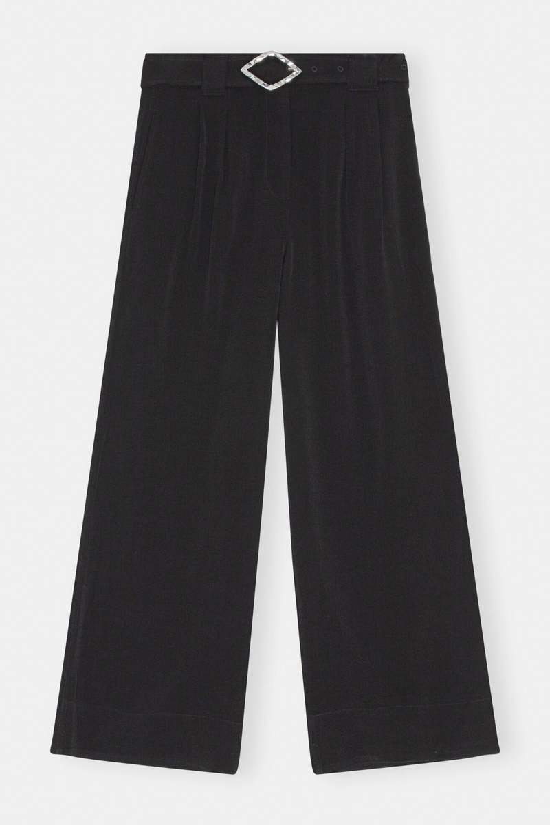 Ganni Light Structured Jacquard Wide Pants | Garmentory