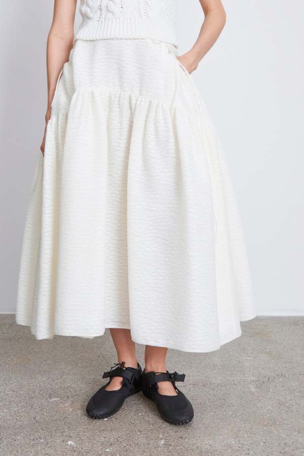 Cecilie Bahnsen Lilly Skirt - Ecru | Garmentory