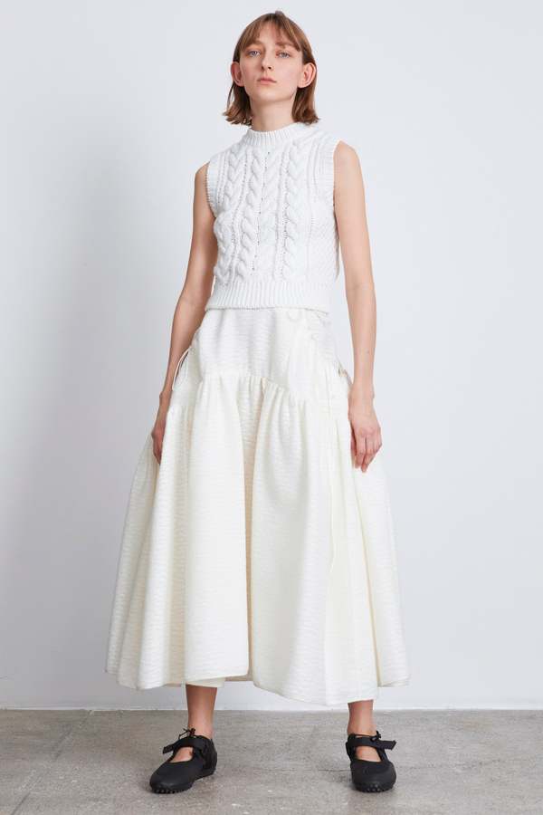Cecilie Bahnsen Lilly Skirt - Ecru | Garmentory