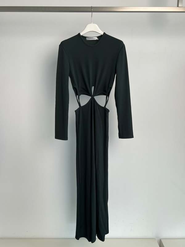 Christopher Esber Looped Long Sleeve Rib Dress - Slate | Garmentory