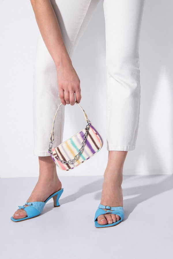  BY FAR MINI RACHEL IVORY SPRAY PRINT LEATHER - Ivory