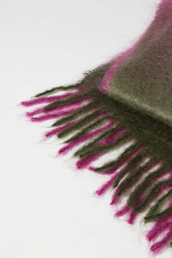 Ganni Mohair Gradient Fringed Scarf | Garmentory