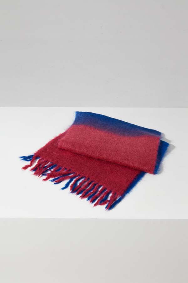 Ganni Mohair Gradient Fringed Scarf | Garmentory