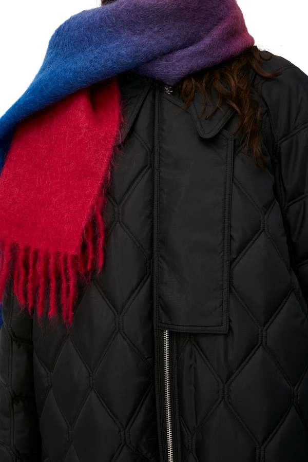 Ganni Mohair Gradient Fringed Scarf | Garmentory