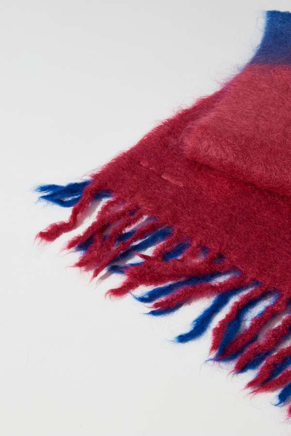 Ganni Mohair Gradient Fringed Scarf | Garmentory