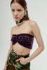ALESSANDRA RICH MOHAIR KNITTED BANDEAU WITH CRYSTAL HOTFIX - Thumbnail 1