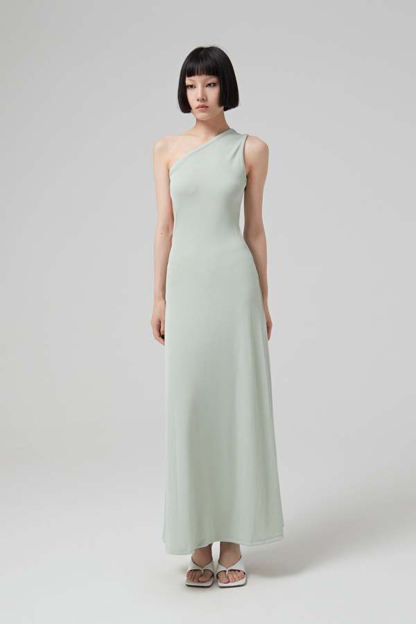 Christopher Esber Outline One Shoulder Fran Dress - Mint | Garmentory Christopher Esber Outline One Shoulder Fran Dress - Mint | Garmentory