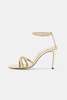Victoria Beckham RHINESTONE SANDALS - LIGHT GOLD - Thumbnail 2