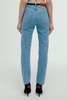 ALESSANDRA RICH Straight Denim Jeans with Crystal Embellishment - Light Blue - Thumbnail 3