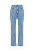 ALESSANDRA RICH Straight Denim Jeans with Crystal Embellishment - Light Blue - Thumbnail 4