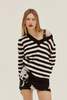 MONSE STRIPED BACK TWIST - BLACK/IVORY - Thumbnail 1