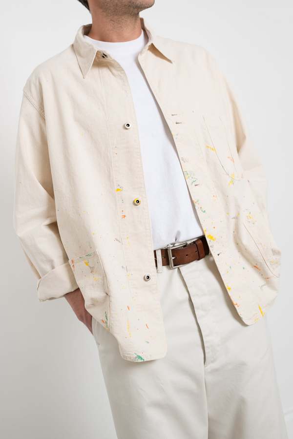 Orslow 1940's Coverall Jacket w/ Paint Ecru | Garmentory
