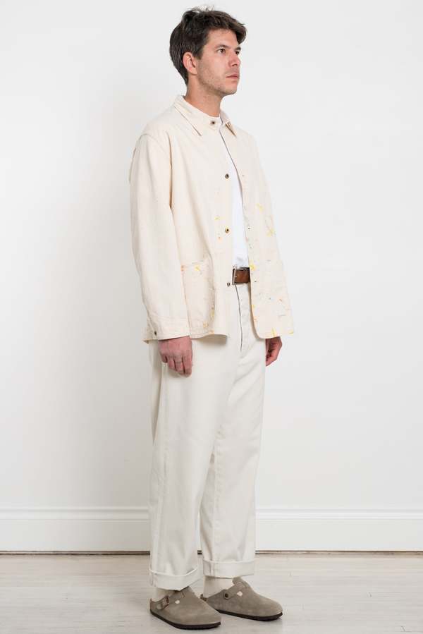 Orslow 1940's Coverall Jacket w/ Paint Ecru | Garmentory