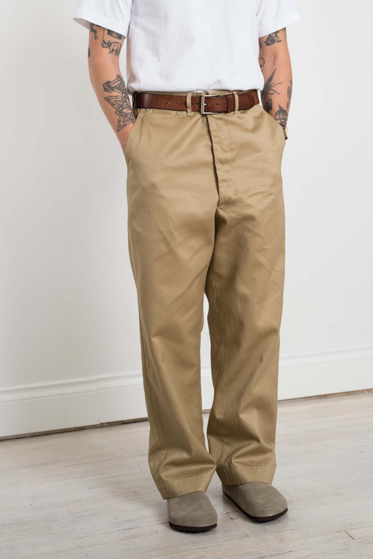 orSlow Vintage Fit Army Trousers in Khaki main image 1