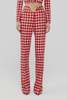 Alessandra Rich Vichy Tweed Flared Trousers - Red/White - Thumbnail 1