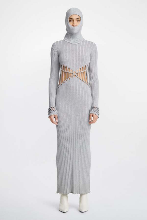 dion lee blue reflective dress Dion Lee X Braid Reflectivedress