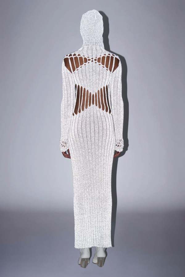 dion lee blue reflective dress Dion Lee Bias Weave Cowl Dress Silk Satin Ultra Blue (For Hire)  EKOLUV