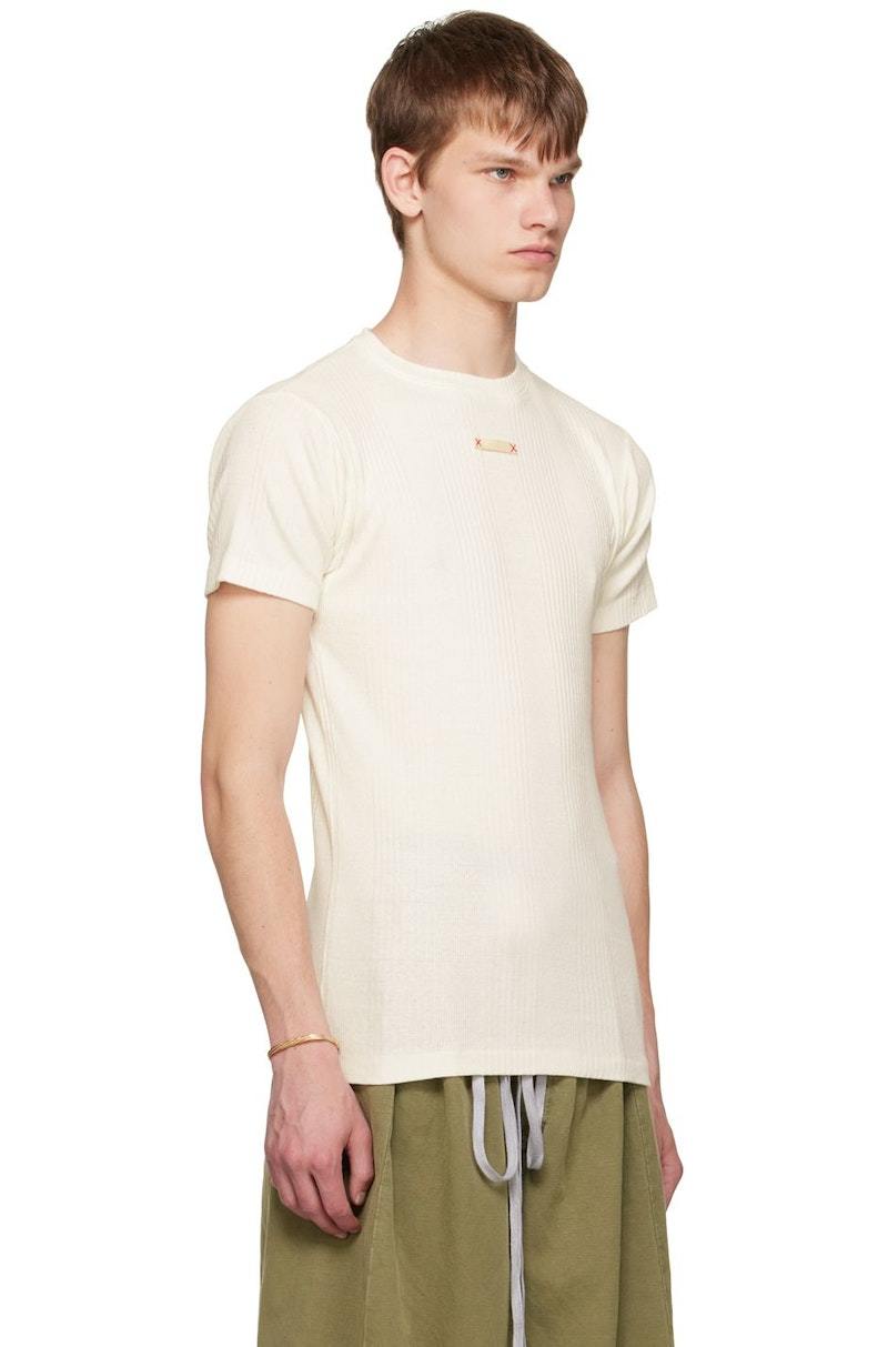 Maison Margiela White Ribbed T-Shirt | Garmentory
