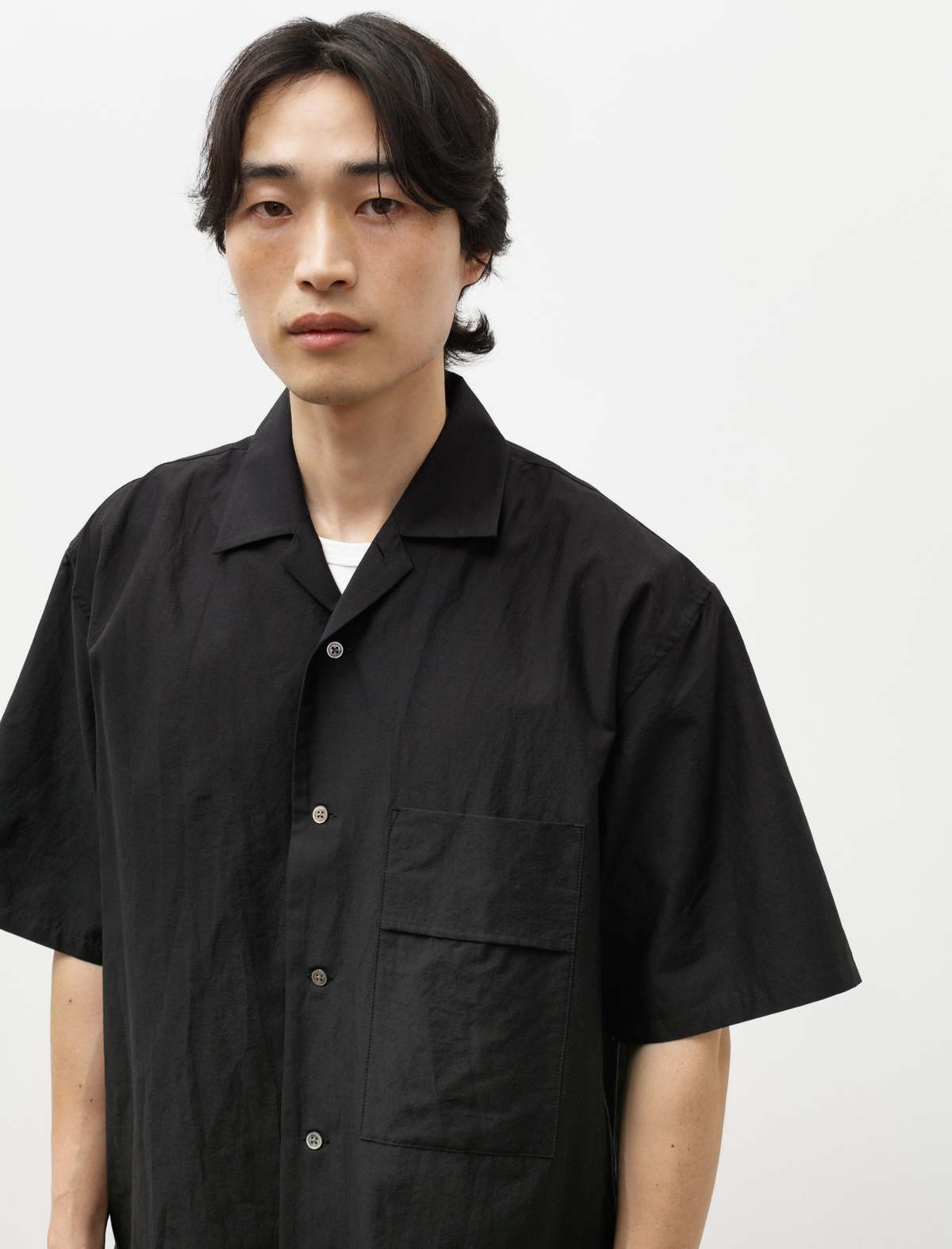 Polyploid Mens Camp Collar Shirt C Black Garmentory