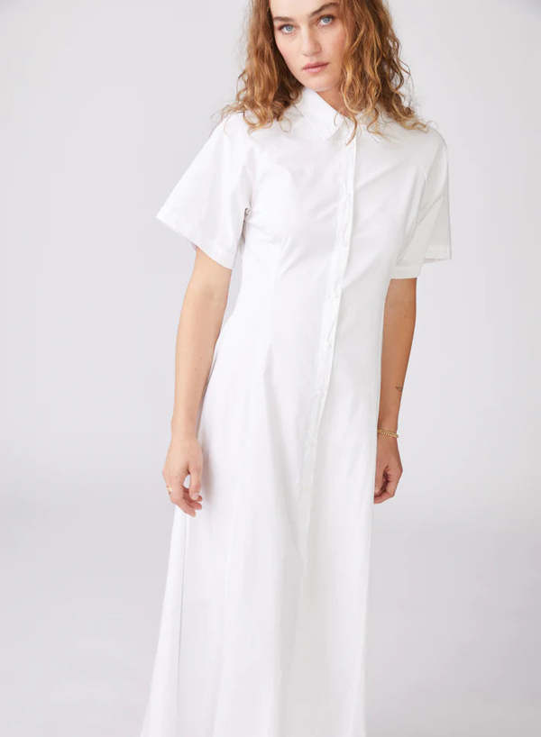 chinese dress ladies Nila Maxi Shirt Dress White – Debbie Katz Resort Fashion main image 0