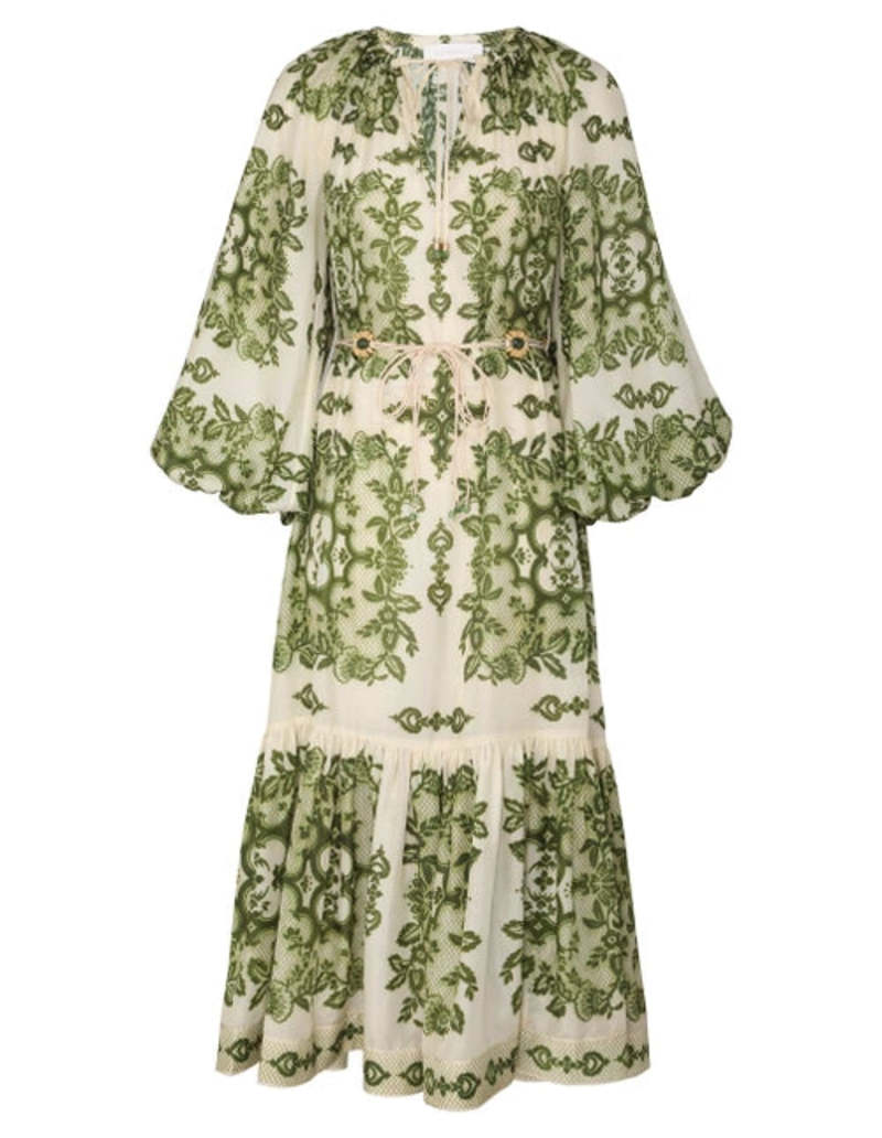 knee length dresses for ladies Zimmermann Raie Billow Sleeve Midi Dress  The Luxe Closet Australia