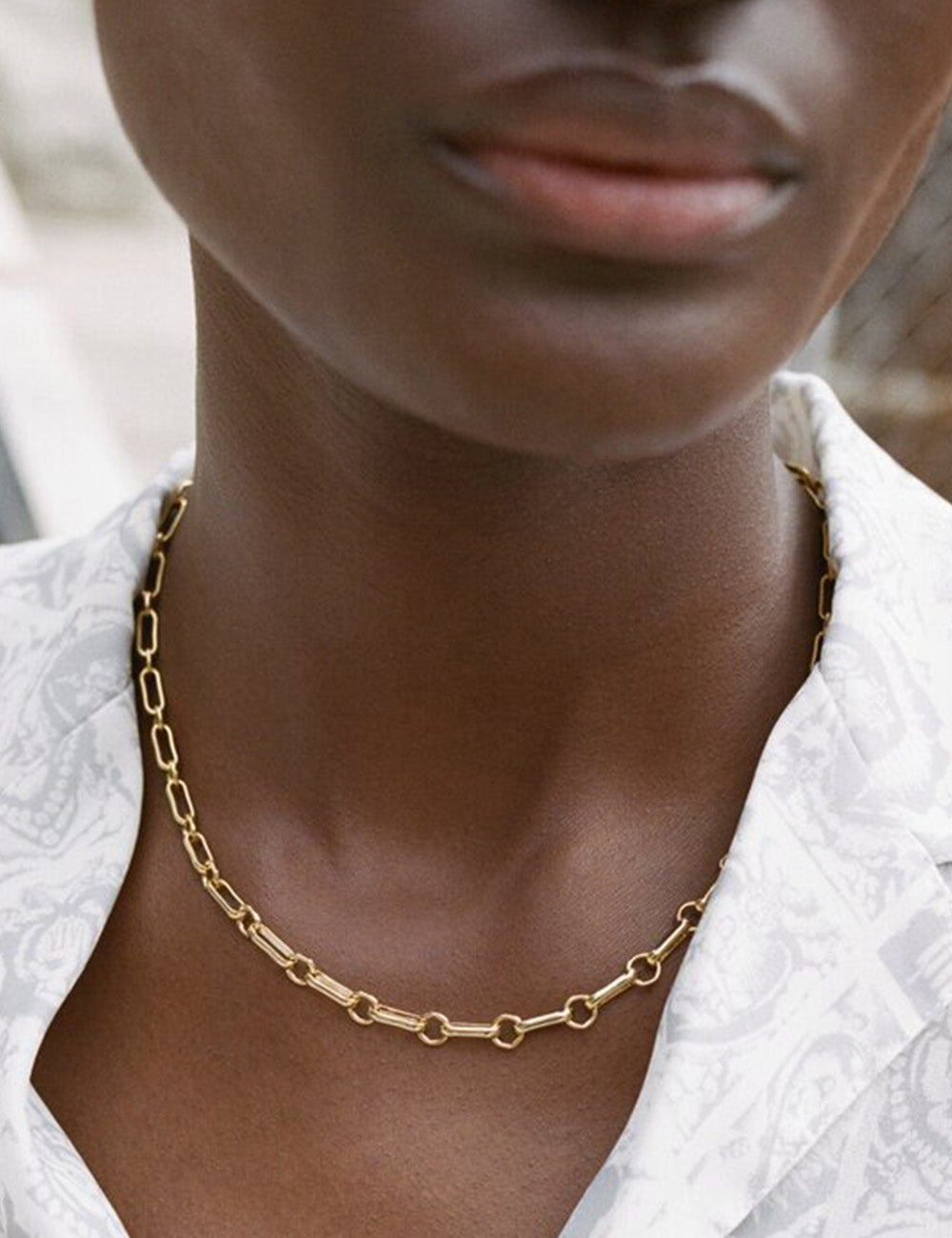 LA発！【Laura Lombardi】Figaro Chain シルバー Bar-Chain-Necklace-
