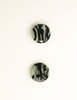Keane Marble Flattened Sphere Earrings - Mint Black - Thumbnail 1