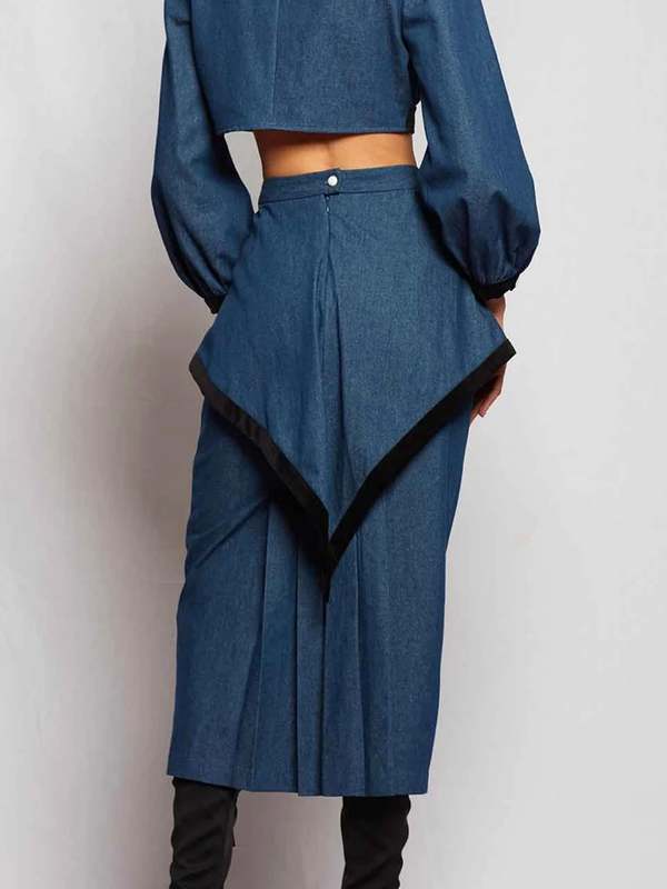 BATSHEVA Welle Skirt - Denim