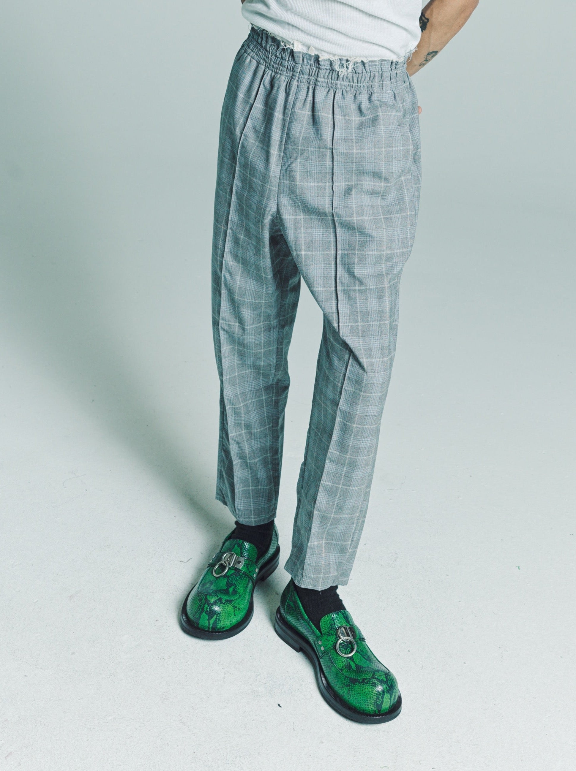 Camiel Fortgens Check Wool Grandma Pants - Grey | Garmentory