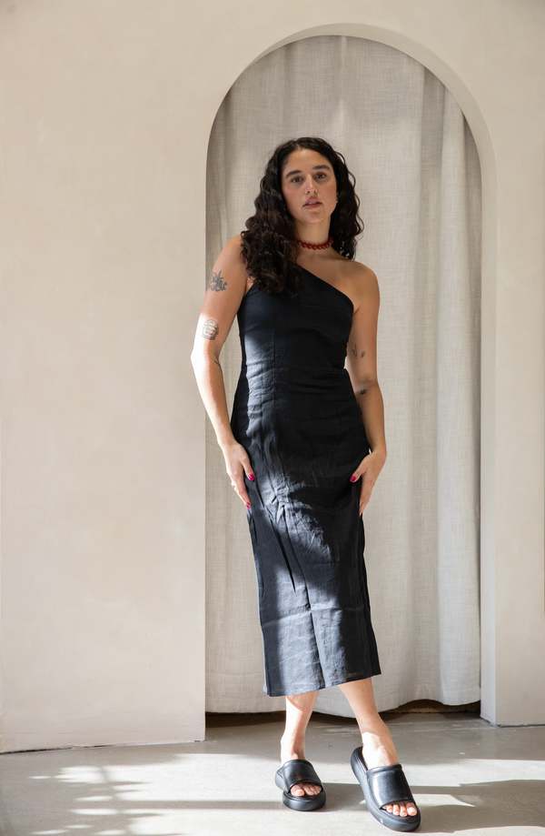 Faithfull the Brand Soko Midi Dress - Black | Garmentory