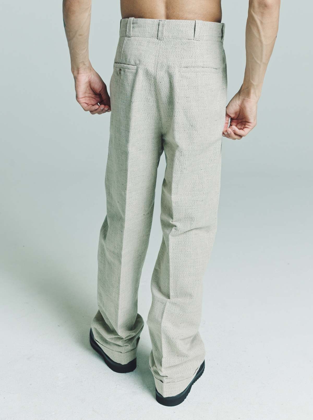 Taiga Takahashi LOT. 201 Work Trousers - Melange Ivory - Image 2 of 4