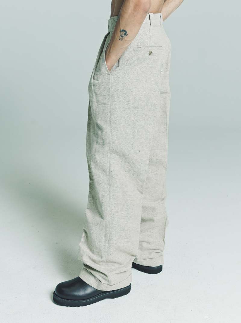 Taiga Takahashi LOT. 201 Work Trousers - Melange Ivory