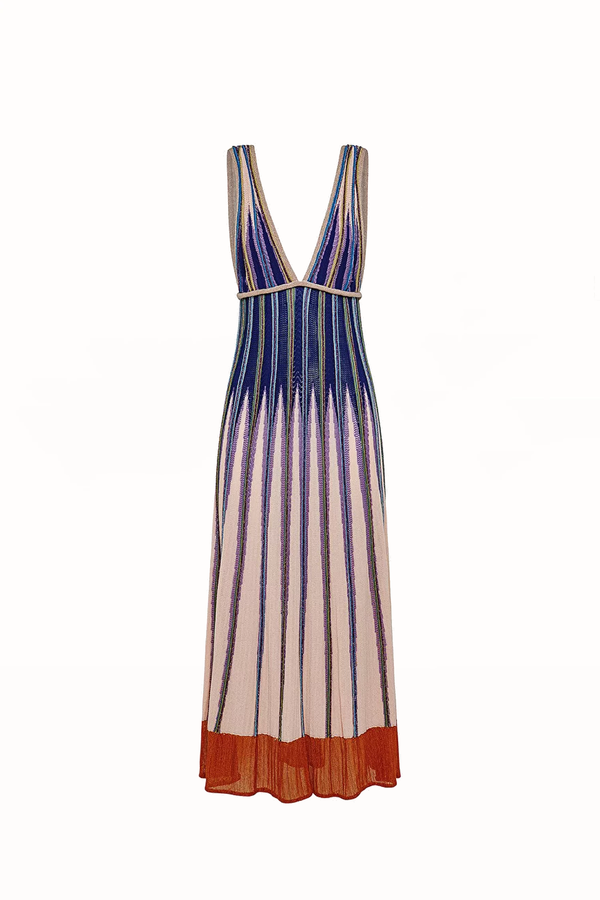 knee length dresses for ladies Forte Forte Lurex Jacquard Jersey Long Cross Dress Cocktail