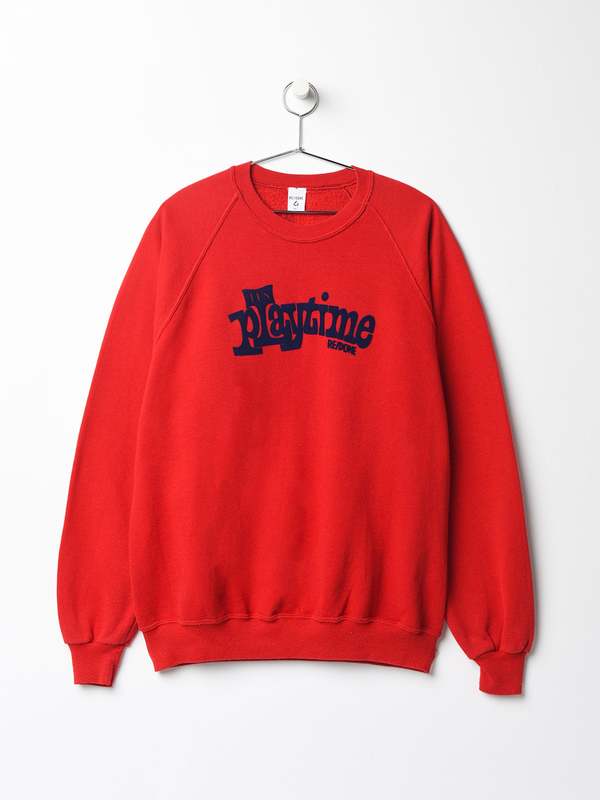 RE/DONE UPCYCLED PLAYTIME SWEATSHIRT RED Garmentory