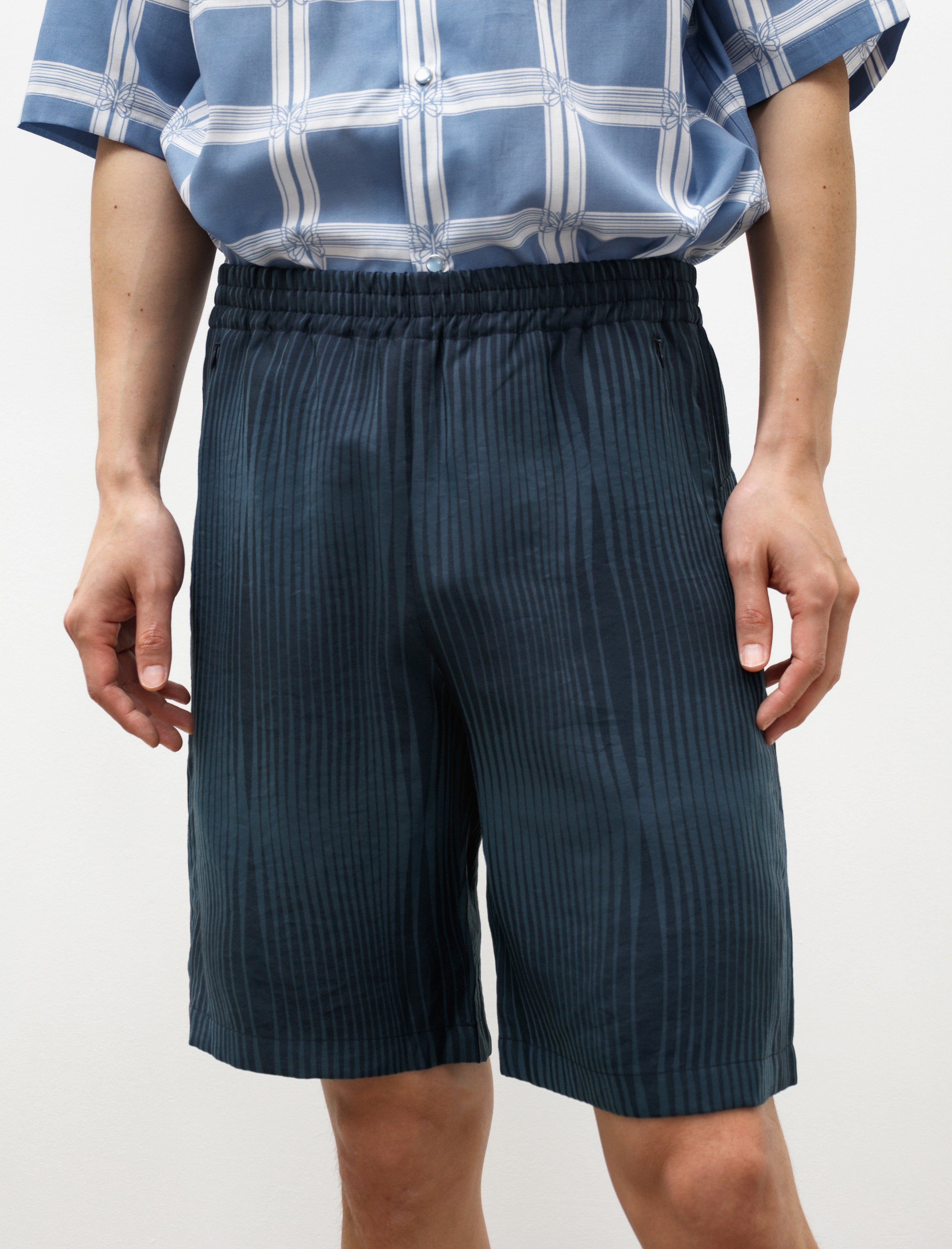 ハーフ・ショートパンツ NEEDLES H.D.P. Short - R/N Bright Cloth / Uneven Dye Needles H.D.P. Short R/N Bright Cloth Checker Grey – The Foxhole