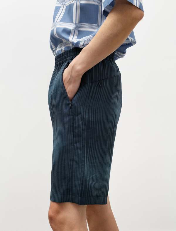 Needles Basketball Short - Wave Stripe Jacquard Navy