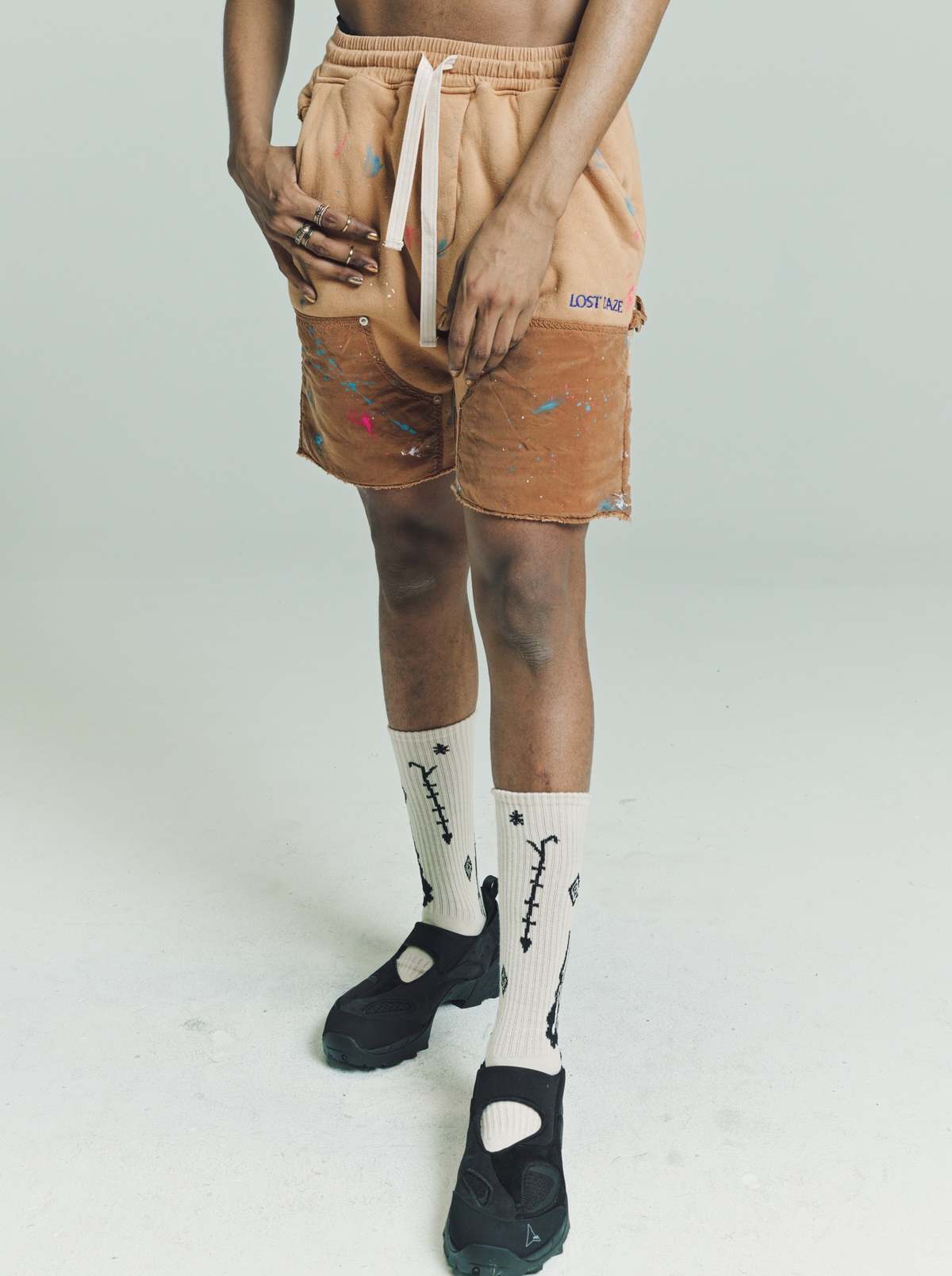 パンツ entire studios / HOUSE SHORT CAMEL Lost Daze Double Knee Sweat Shorts - Camel | Garmentory