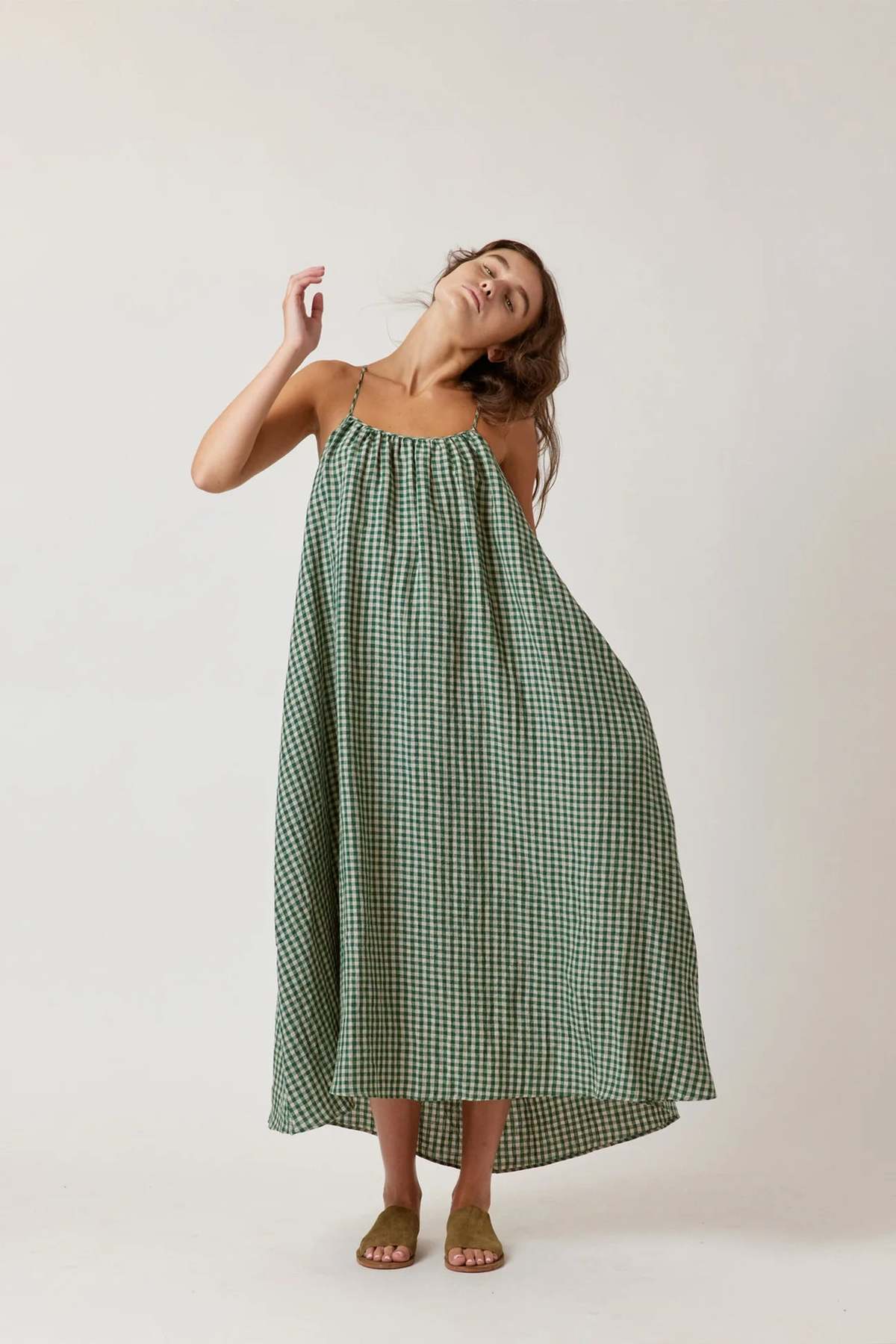 Amente Tie Back Gingham Dress | Garmentory Amente Tie Back Gingham Dress | Garmentory