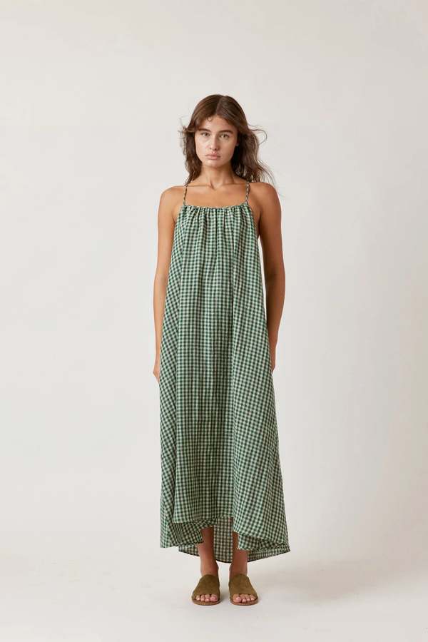 Amente Tie Back Gingham Dress | Garmentory Amente Tie Back Gingham Dress | Garmentory