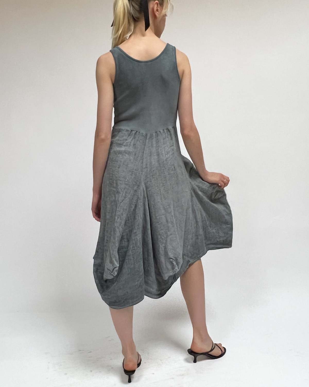 Asymmetrical Linen Dress - Stone | Garmentory