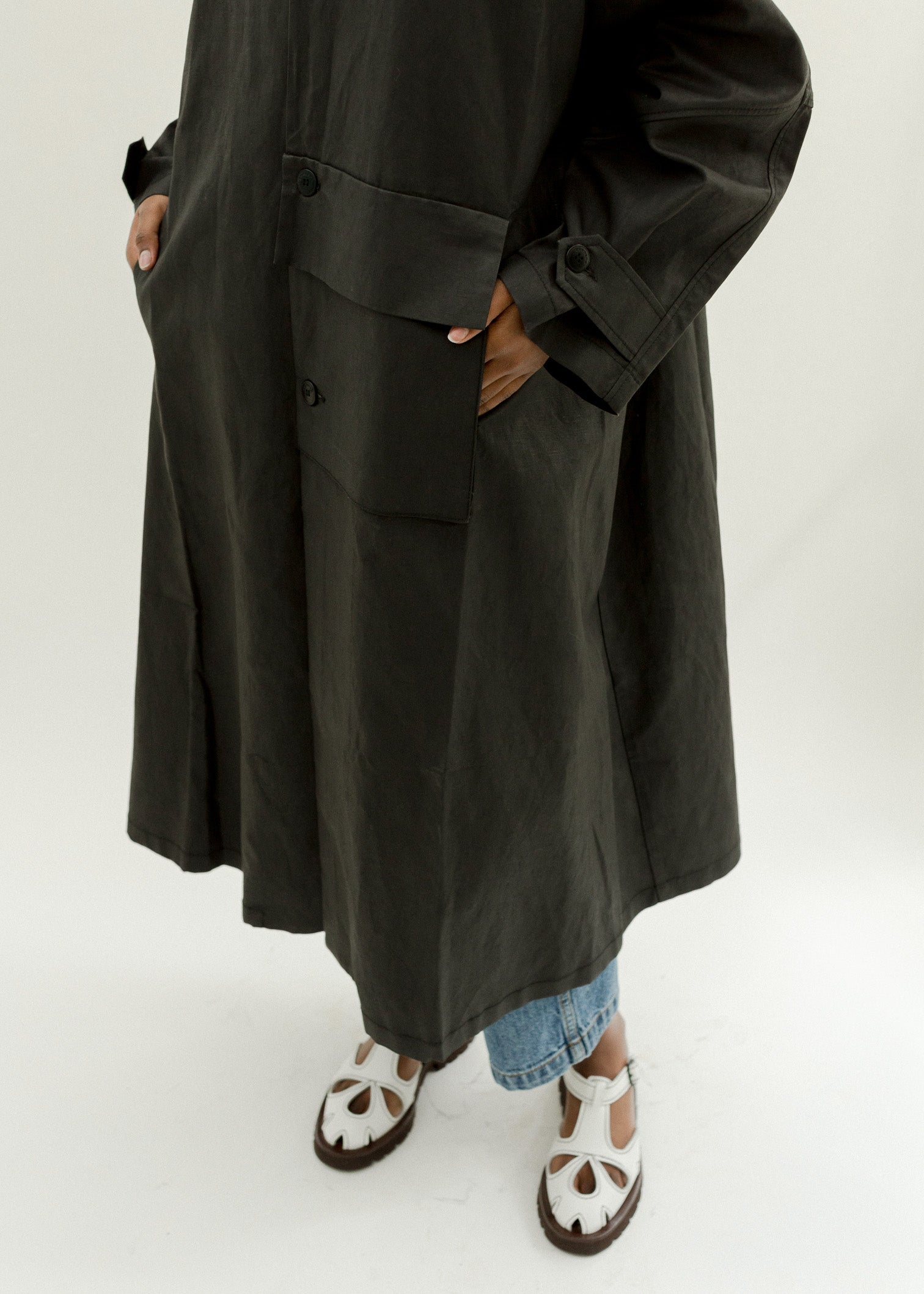 Cordera Nappa Trench Jacket in Black
