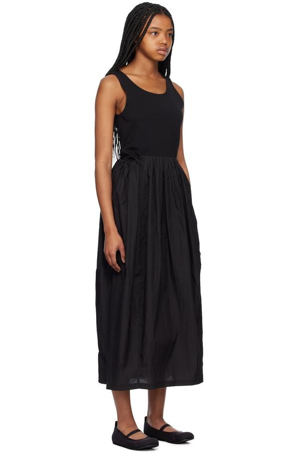 AMOMENTO Black Paneled Midi Dress | Garmentory