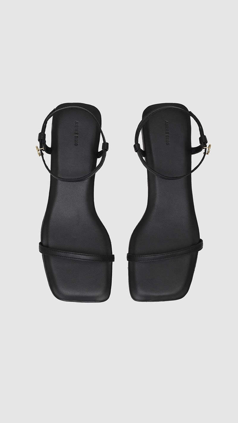 Anine Bing Invisible Flat Sandals - Black | Garmentory