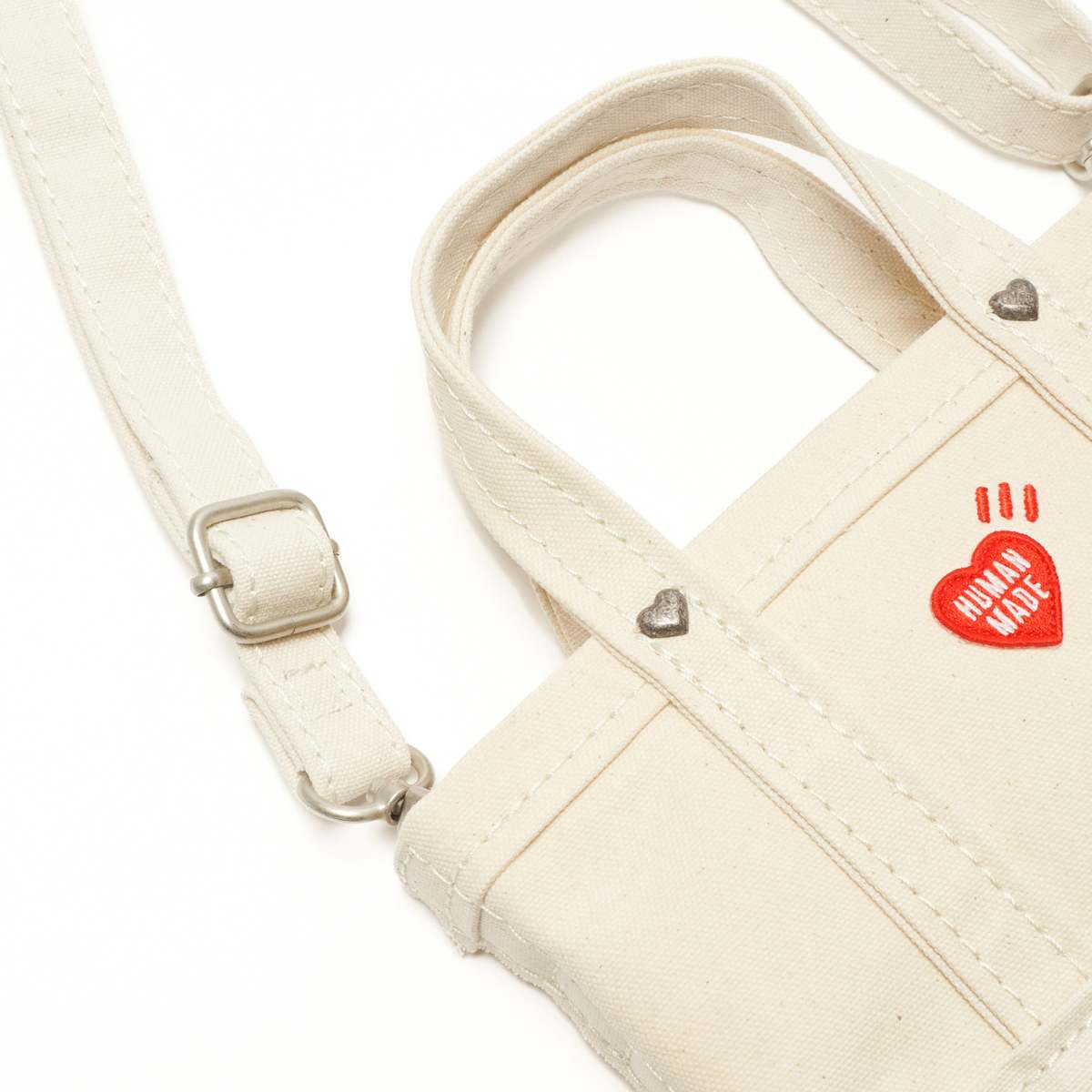 Human Made Heavy Canvas Mini Shoulder Tote - White | Garmentory