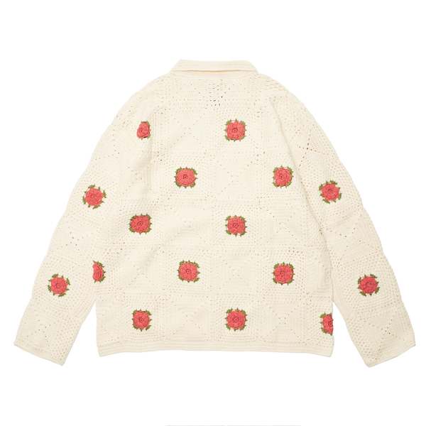 Bode Rosette Crochet Ls Shirt - Pink/White | Garmentory