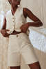 Caron Callahan Stewart Short - Cream Canvas - Thumbnail 1