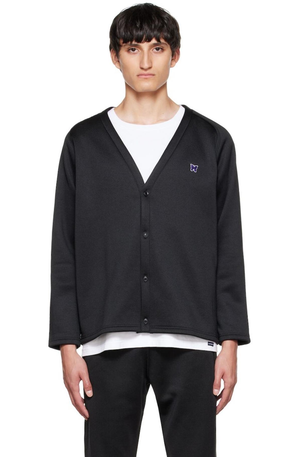 NEEDLES Black V-Neck Cardigan | Garmentory