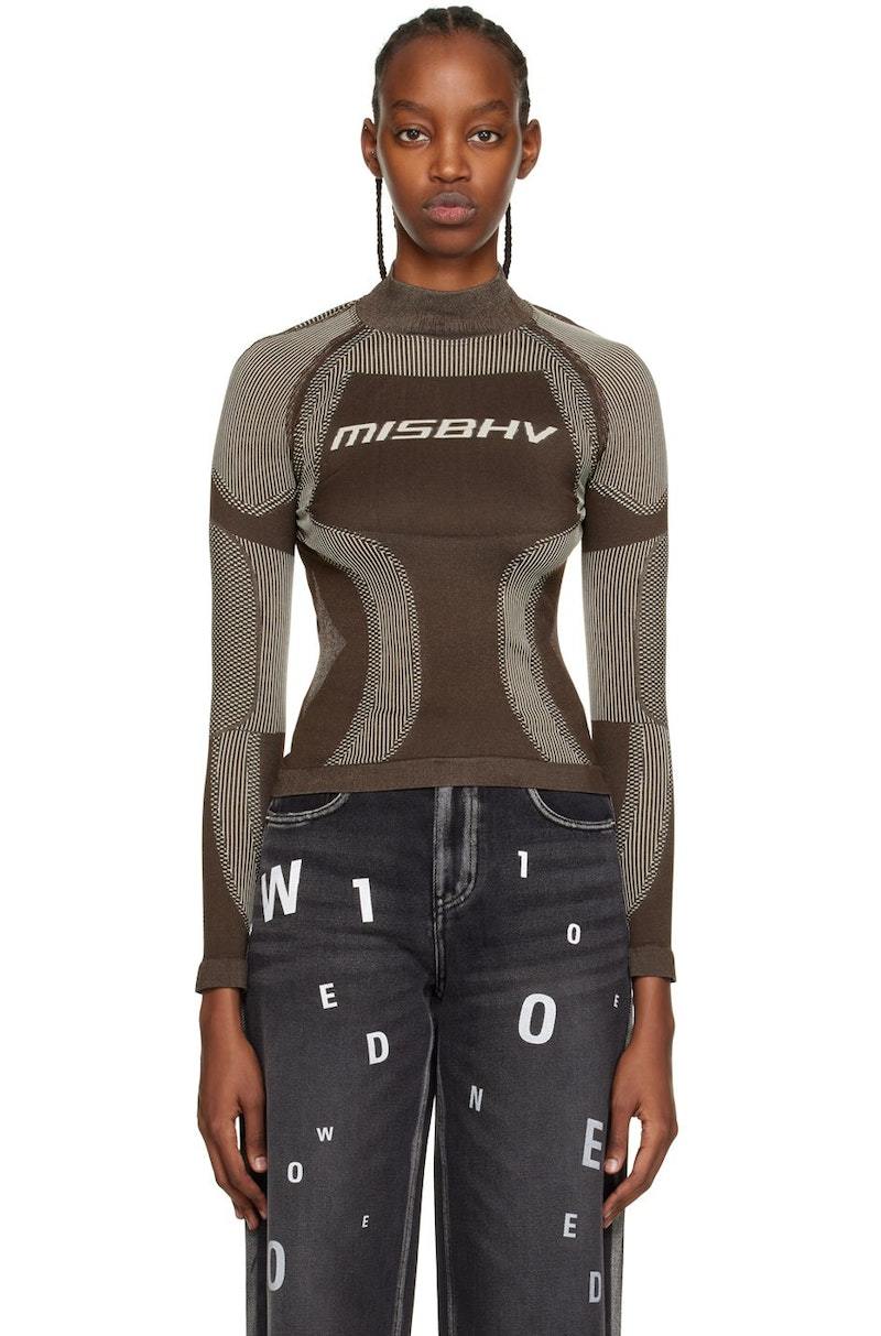 MISBHV Brown Active Long Sleeve Top | Garmentory
