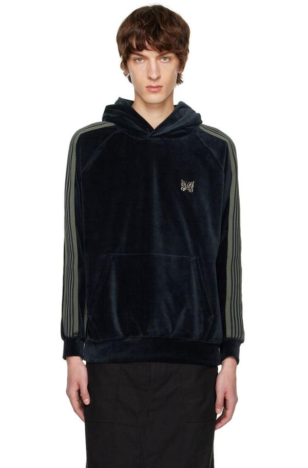 NEEDLES Navy Embroidered Track Hoodie | Garmentory