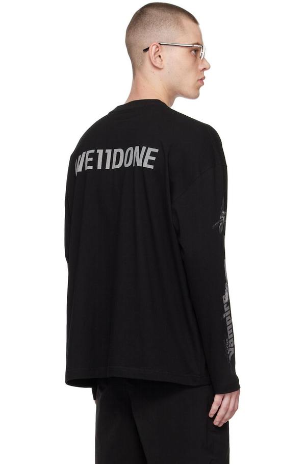 We11done Black Horror Collage Long Sleeve T-Shirt | Garmentory